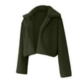 thumbnail image 3 of Pntutb Womens Coat Fluffys Fleece Turn-down Collar Faux Furs Top Short Loose Coat, 3 of 5