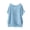 Light Blue, variant on Plus Size Summer T-Shirts for Women Casual Loose Side Slit Round Neck Short Sleeve Solid Blouse, White S