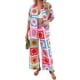 thumbnail image 2 of Conjunto de 2 Piezas de Chándal de Verano para Playa con Camisa de Corta y Botones para Mujer, Top Estampado, Pantalones Cortos de Descanso Flor A Cuadros M, 2 of 9