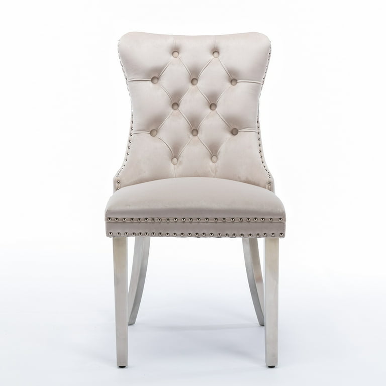 Studded upholstered dining chairs hot sale