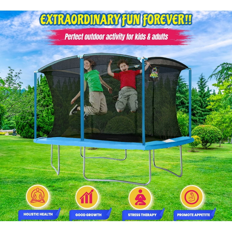 Machrus Moxie 8 x 12 FT Rectangular Outdoor Trampoline Set with
