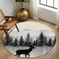 thumbnail image 3 of Deer Forest Round Rug 5ft Washable Circle Kitchen Rugs Non Slip Farmhouse Vintage Nature Trees Mountain Large Area Rug Indoor Floor Carpet for Bedroom Living Room Home Office Dining Room Nursery, 3 of 8