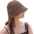 thumbnail image 1 of Sombrero de paja para el sol, sombrero de pescador tejido, sombrero de playa, gorra plegable, gorras de verano, sombrero de pescador para mujer, 1 of 5
