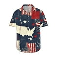 thumbnail image 4 of Njoeus Big & Tall Shirts for Men, Shirts for Teens Men's American Flag Print Button Up T-Shirts Casual Summer Beach Shirt Blouses Independence Day Tees On Clearance, 4 of 5
