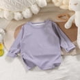 thumbnail image 2 of Tranfacy Middle Big Kids Boys Girls Fall Blouse and Shirt Pullover Casual Solid Long Sleeve Round‑Neck Layering Daily Outfit Tops for 0‑13 Years Old, 2 of 5