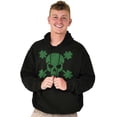 thumbnail image 3 of Saint Patrick's Day Shamrock Skull Hoodie Sweatshirt Women Men Brisco Brands S, 3 of 6