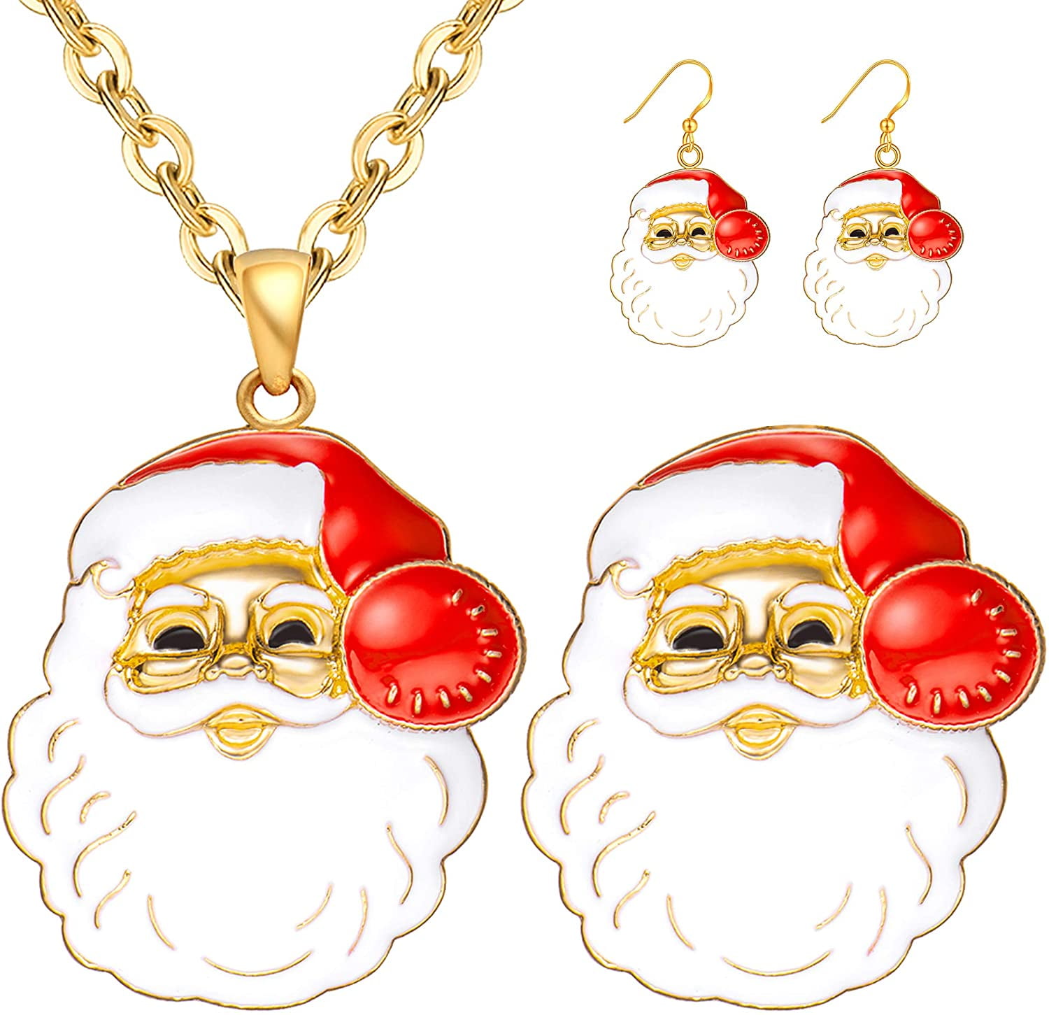 gift for women holiday jewelry or choker necklace Santa Claus Necklace Unique gift Christmas pendant