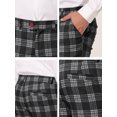 thumbnail image 6 of Unique Bargains Men's Plaid Pants Casual Slim Fit Flat Front Skinny Checked Dress Pants 36 Black, 6 of 6
