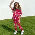 thumbnail image 3 of CCRFTGI 250&nbsp;Anniversary Usa Summer Outfits for Child Girls 10-12 Cute 1776 American Flag Stars Short Sleeve T-Shirts and Elastic Waist Pants Freedom Clothing Sets Hot Pink 7-8 Years, 3 of 5