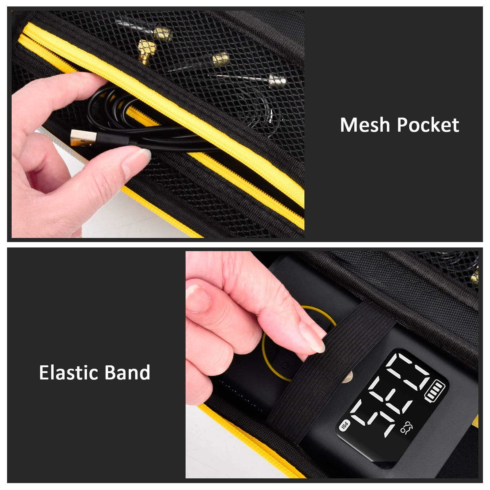 Aufbewahrungs-Case Für Fanttik X9 Pro Reifenfüller – Kompatibel Mit Xiaomi Luftkompressor 2/1S, Inkl. Gummiband & Mesh-Fach