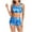 002Blue, variant on Generic Two Piece Swimsuits for Women Floral Print Racerback Crop Bathing Suit Top with Boyshorts Sporty Swimwear