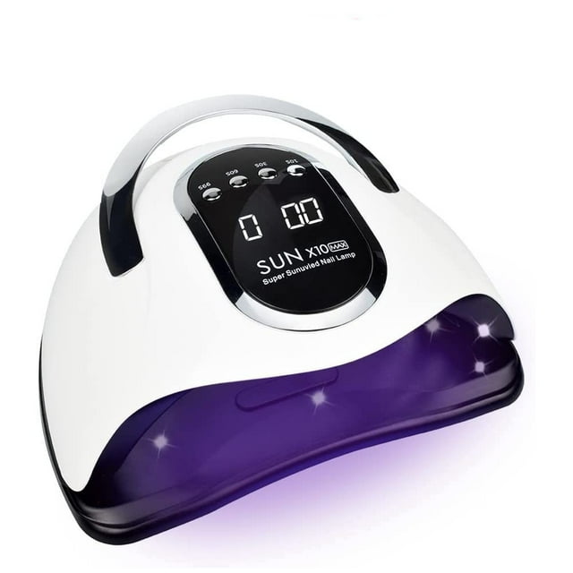 Lámpara de uñas LED UV de 280 W de secado rápido con sensor automático 66 LED, mango portátil, 4 configuraciones de temporizador, mayor espacio