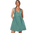 thumbnail image 1 of WILLBEST Vestido De Verano Para Mujer, Vestido Camisero Sin Mangas Para Mujer, Vestido Informal Holgado De Verano Con Cuello En V, Vestido Mini Para Playa, 1 of 3