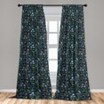 thumbnail image 2 of Vintage Window Curtains, Floral Spring Theme Continuous Minimalist Flowers Art Watercolor Style, Lightweight Decor 2-Panel Set with Rod Pocket, Pair of - 28"x95", Reseda Green Sky Blue, by Ambesonne, 2 of 3