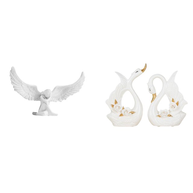 Escultura de ángel,Estatua de ángel para decoración del hogar,manualidades,color blanco,Escultura de ángel Figura de resina Regalos decorativos,Estatuas de cisnes,Estatua de cisne de