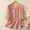 Pink, variant on USSUMA Linen Shirts for Women Summer 2025 Retro Embroidered Gauze 3/4 Sleeve Tops Dressy Loose Casual Boho Cute Blouses Trendy Solid Color Sale