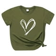 thumbnail image 2 of Zpanxa Valentines Day Gifts, Oversized T Shirts for Womens O-neck Pullover Love Solid Color Printing Short Sleeves T-shirt Tops Womens Workout Tops Shirts Army Green S, 2 of 3