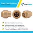 thumbnail image 4 of Accesorio de plomería de latón SharkBite Push Cap de 3/8 pulgadas, 4 of 5