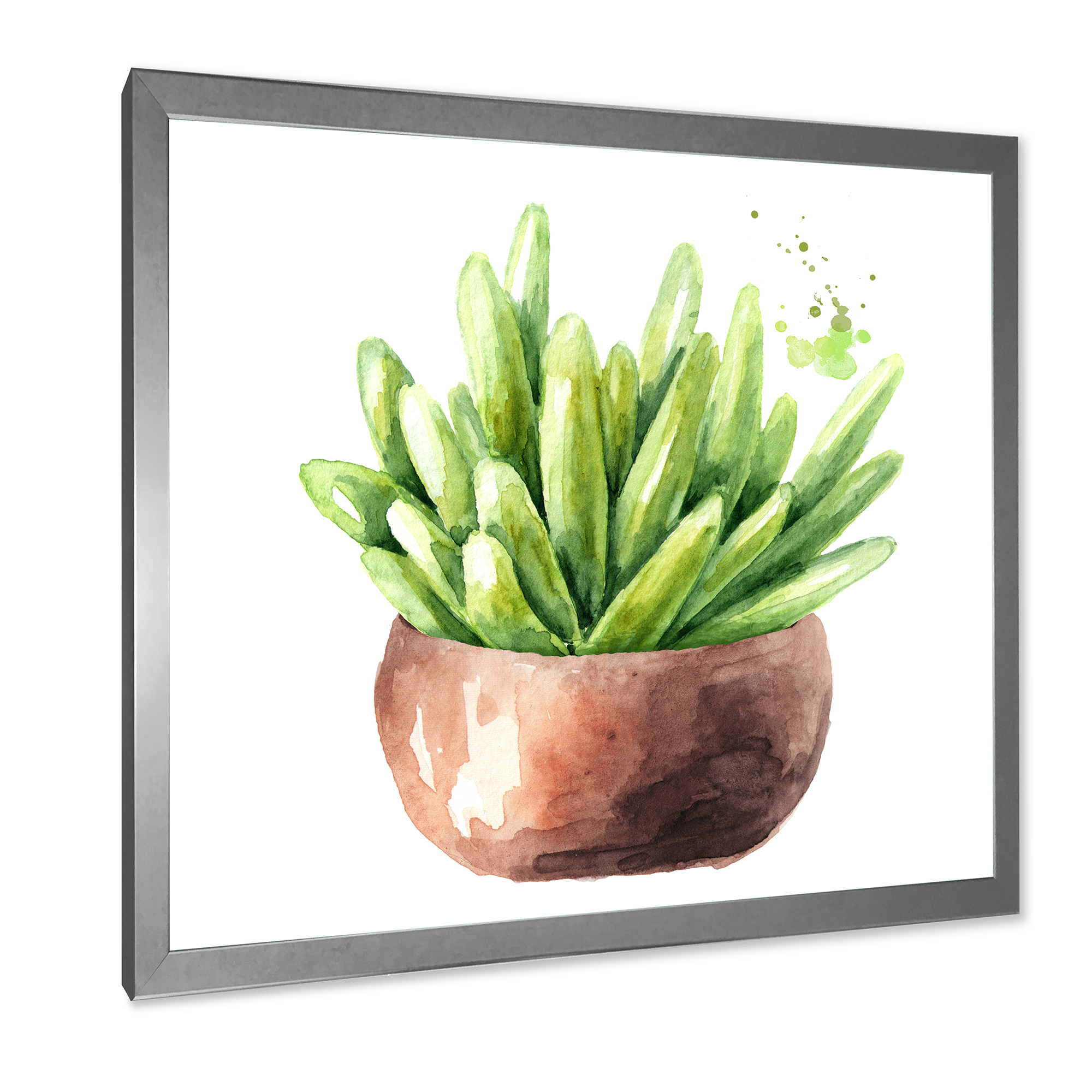 Designart 'Succulent Flower In Terracotta Clypot I' Traditional Framed Art Print