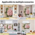 thumbnail image 6 of Pink Vintage Floral Kitchen Curtains 84 Inch Length, Summer Botanical Retro Grommet Top Bedroom Living Room Curtains, Light Filtering Cafe Curtain Drapes 2 Panels Set 84''x84'', 6 of 9