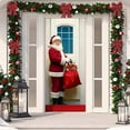 thumbnail image 6 of Christmas Door Cover, Festive Santa Stuck on Door Curtain Decoration for Home Indoor Outdoor Holiday Party, Funny Christmas Scene Layout Background Cover Door Hanging Decor, 6 of 6
