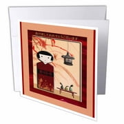 Happy New Year in Japanese, Lady in Kimono  12 Greeting Cards with envelopes gc-40362-2