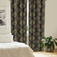 thumbnail image 3 of Ambesonne Mandala Window Curtains, Boho Paisley Folklore, Each 28" W x 84" L, Charcoal Grey Mustard, 3 of 5