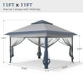 thumbnail image 5 of Outdoor Basic 11'x11' Collapsible Patio Gazebo, with Mosquito Netting, Navy Blue, 5 of 8