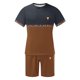 thumbnail image 4 of Pantalones Elásticos de la Cintura de los Hombres de la Impresión de los Pantalones Cortos Delgados Deportivos, Cuello Redondo de la Blusa de Manga Corta, 4 of 5