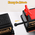 thumbnail image 6 of Kids Train Carriage W/ Storage Box, Secure Handlebar, Single Seater fit-onto TOKTOO 12V Powered Ride on Train-Black Red, 6 of 8