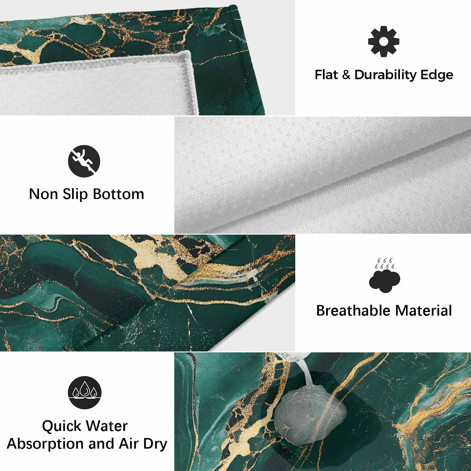 Teal Golden Marble Outdoor Rug for Patio/Deck/Porch, Non-Slip Large Area Rug 4 x 6 Ft, Modern Farmhouse Gradient Texture Indoor Outdoor Rugs Washable Area Rugs, Reversible Camping Rug Carpet Runner