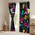 thumbnail image 3 of Feelyou Memphis Black Out Curtains, Cycle Square Abstract Curtains Pack of 2 (42x63 Each), 3 of 6
