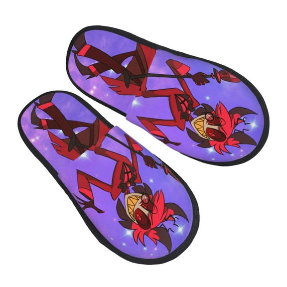 Hazbin Hotel Furry Slippers For Men Women Fuzzy House Slippers Winter Anti-Slip Indoor And Outdoor Slip On Shoes Medium