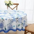 thumbnail image 3 of Oval Tablecloth 60x84 Inch, Blue Floral Table Cloth for Oval Table, Waterproof Spring Tablecloth Wrinkle Free for Dining, Picnic, Party Decor, 3 of 6