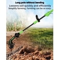 thumbnail image 4 of 2 in 1 Cordless Tiller and Cultivator with Extension Pole, 20V Lightweight Handheld Battery Tiller Cultivator for Garden, Flower Beds, Weeding, Trenching, Battery Included, 4 of 9
