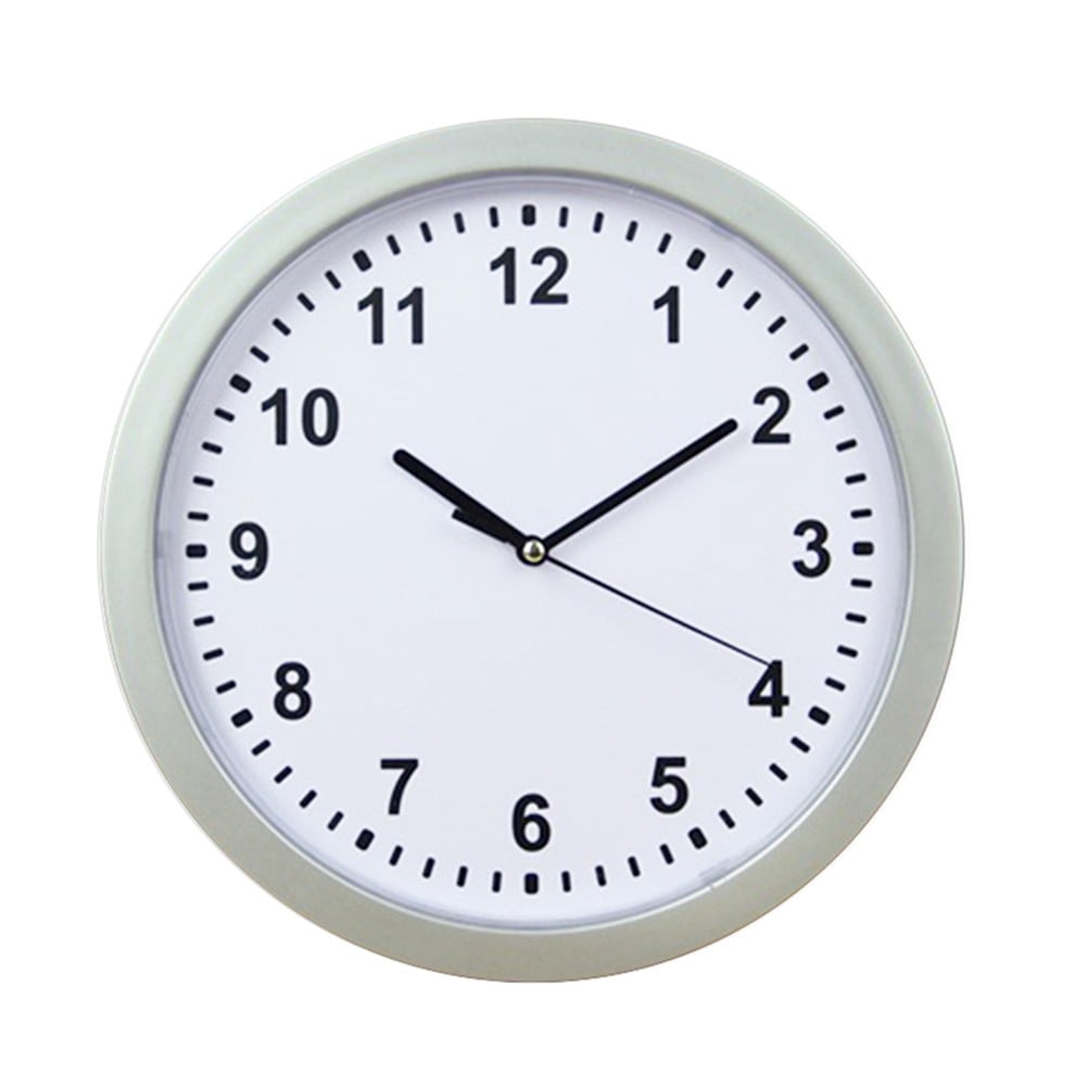 Mosiee Stylish Analog Clock Safe with Discreet Storage Conceal Your Valuables in Style Silver