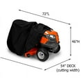 thumbnail image 5 of GIXUSIL Riding Lawn Mower Cover，Heavy-Duty Waterproof Fabric, Waterproof 210D Oxford Fabric with UV Protection for Outdoor Use. Universal Fit for Tractors up to 54*20inch Deck, Includes Storage Bag, 5 of 8