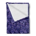 thumbnail image 2 of Mermaid Tail Soft Flannel Fleece Throw Blanket, Japanese Folk Inspired Cartoonish Squama Scales in Purple Color Palette, Cozy Plush for Indoor and Outdoor Use, 50" x 70", Multicolor, by Ambesonne, 2 of 5