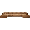 thumbnail image 3 of Meridian Furniture 6-Piece Saddle Corduroy Performance Fabric Modular Sectional, 3 of 14