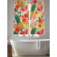 thumbnail image 5 of Summer Fruit Sheer Curtains 2 Panels Set Watercolor Watermelon Banana Pineapple Red Flowers Sheer Window Curtains Light Filtering Rod Pocket Voile Drapes for Bedroom Living Room 52"X72", 5 of 9