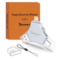 thumbnail image 1 of Unidad Flash USB 3.0 Techkey 256GB 3 en 1 Certificada MFi, 1 of 9