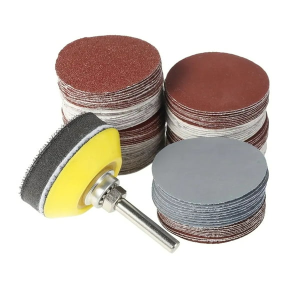 Ciwanning 100Pcs 1inch/25mm Sanding Discs Wet Dry Sandpaper Replacement Assortments Kits Backing Pad Holder for Rotary Tool