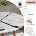 thumbnail image 3 of Ice Hockey Round Tablecloth for 36-44 Inch Tables,Fitted Table Cover with Elastic Edge,Farmhouse Rustic Ball Sport Game Wooden Grain Waterproof Outdoor Table Cloth Protector for Patio Garden Dinner, 3 of 9