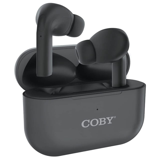 Coby X15-negro Auriculares Internos Inalámbricos Bluetooth de Escucha Casual, Negro, 100024341