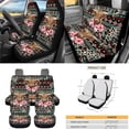 thumbnail image 6 of Uorisanigo Aztec Highland Cow Car Seat Cover Set of 15,with Steering Wheel Covers Seatbelt Pads Trash Bag Air Vent Organizer Bag Rear View Mirror Cover Cup Coasters Keychain Car Interior Accessories, 6 of 7