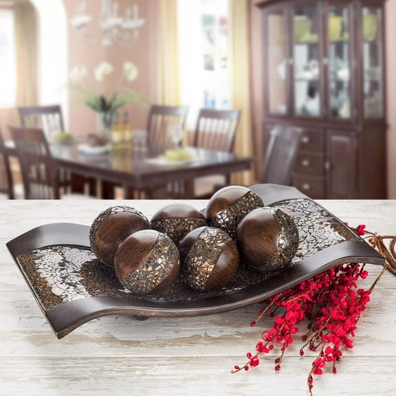 Schonwerk Brown Centerpiece Home Decor - Elegant Coffee Table Decor for Dining Room, Living Room, and Wedding Gifts