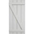 thumbnail image 2 of Ekena Millwork 22"W x 60"H Rustic Four Board Joined Board-n-Batten Smooth Faux Wood Shutters w/Z-Board (Per Pair), Primed Tan, 2 of 10
