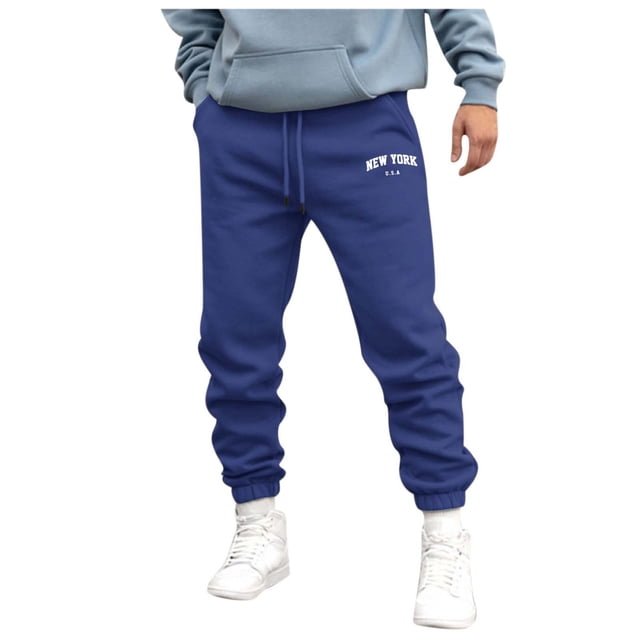 Pantalones deportivos holgados de punto para hombre, para otoño-invierno, estilo urbano
