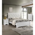 thumbnail image 6 of Newboti Furniture 1pc Modern Glam Style Two Drawers Nightstand Solid Wood Crystal-Like Diamond Tufted Texture Finish Bedroom Furniture White BN.0232, 6 of 6