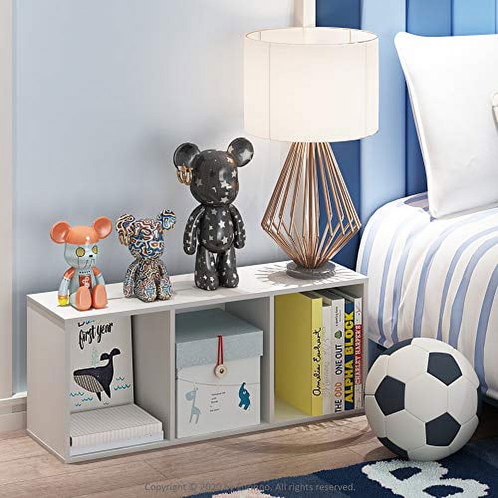 Furinno 3-Tier Open Shelf Bookcase, White photo 4